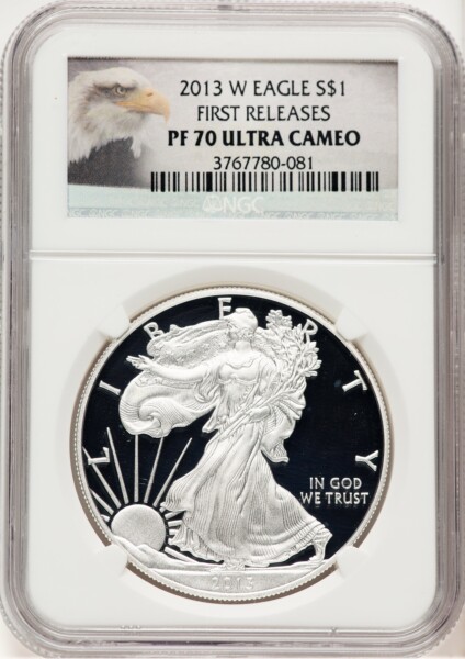 2013-W Proof Silver Eagle 1 oz FR Eagle Label 70 NGC