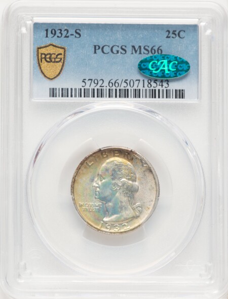 1932-S 25C CAC PCGS Secure 66 PCGS