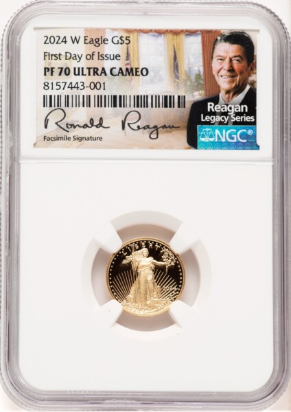 2024-W Proof Gold Eagle 1/10 oz FDI Reagan Legacy Series 70 NGC