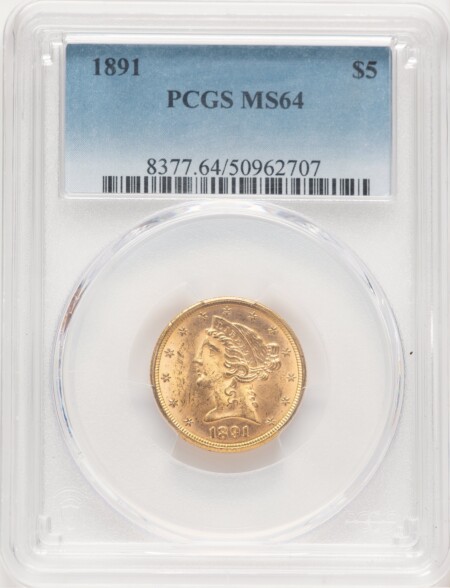 1891 $5 64 PCGS