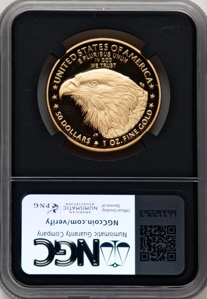 2021-W G$50 One Ounce Gold Eagle, Type Two, First Strike, DC ER Miles Standish 70 NGC