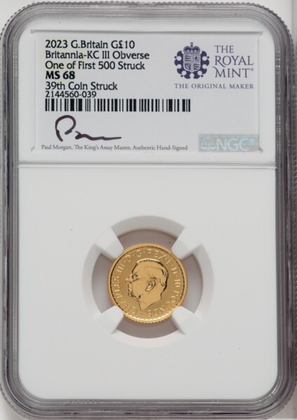 2023 G.B. G10 BRITANNIA-KC III OBVERSE 39TH COIN STRUCK 68 NGC