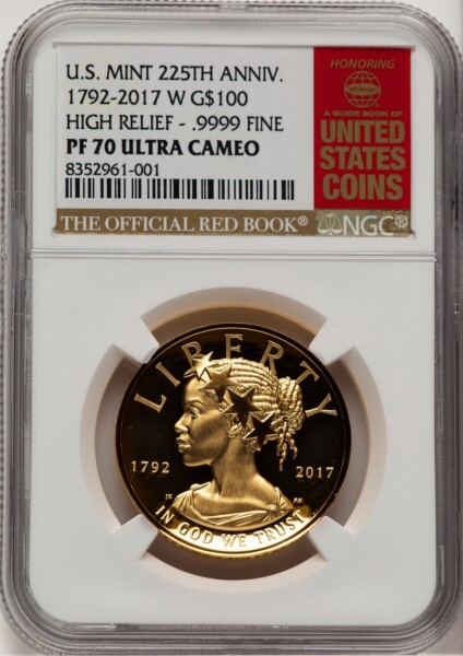 2017-W G$100 American Liberty High Relief, DC Red Book 70 NGC