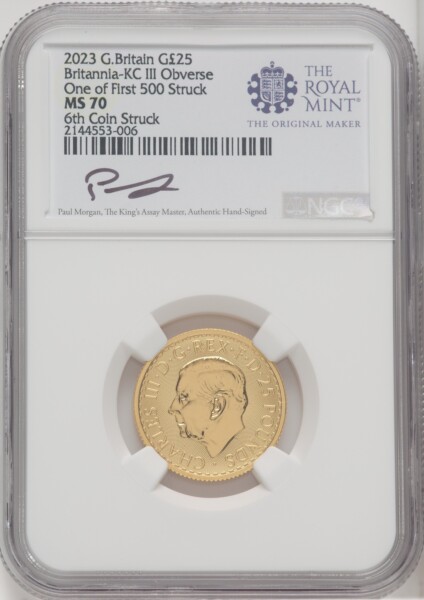 2023 G.B. G25 BRITANNIA-KC III OBVERSE 6TH COIN STRUCK 70 NGC