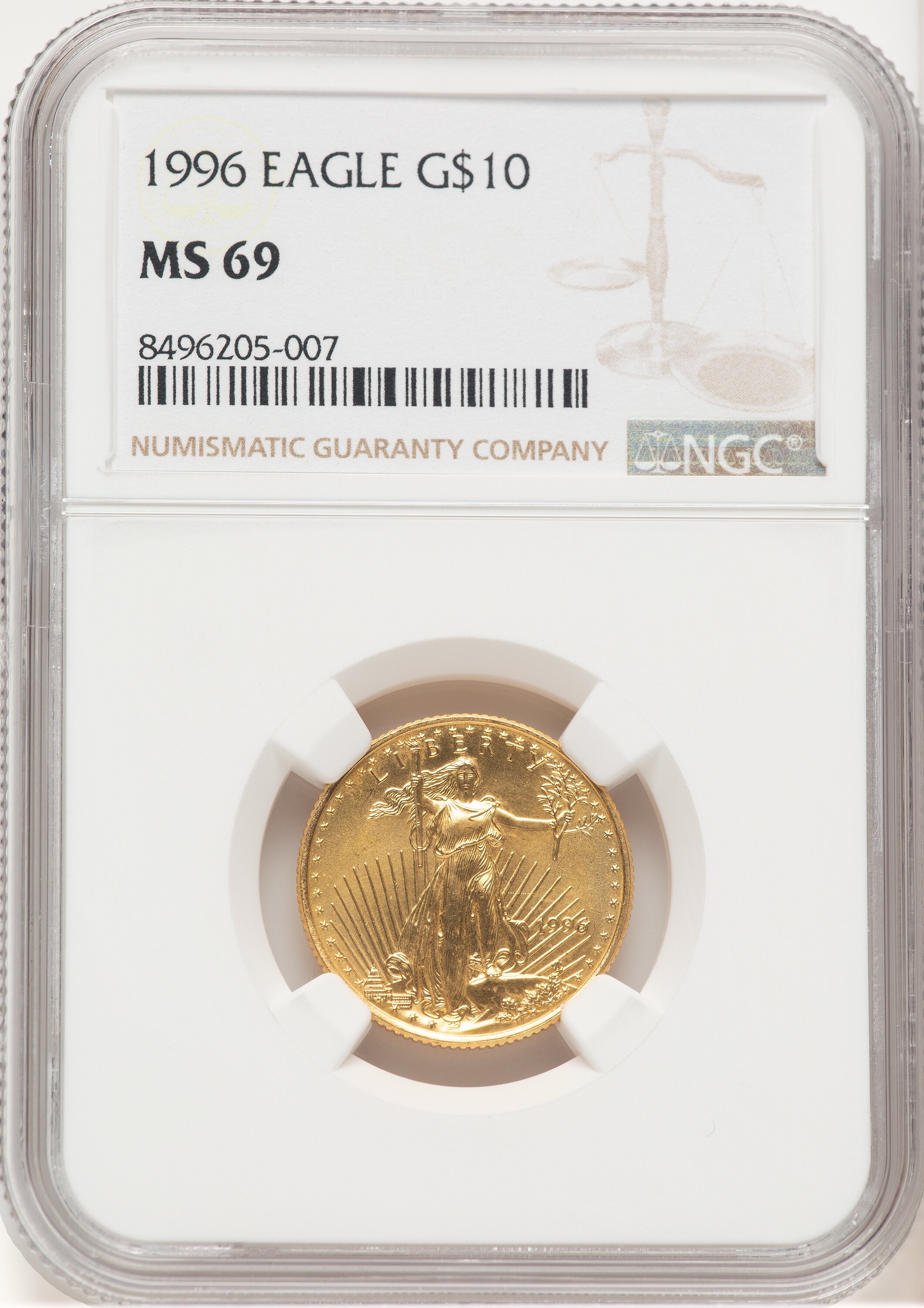 1996 Gold Eagle 1/4 oz Brown Label 69 NGC