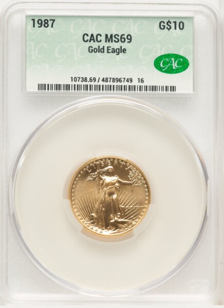 1987 Gold Eagle 1/4 oz Non Designation 69 CACG