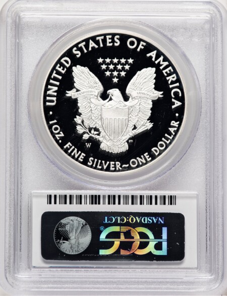 2014-W Proof Silver Eagle 1 oz FS Eagle Flag Label 70 PCGS