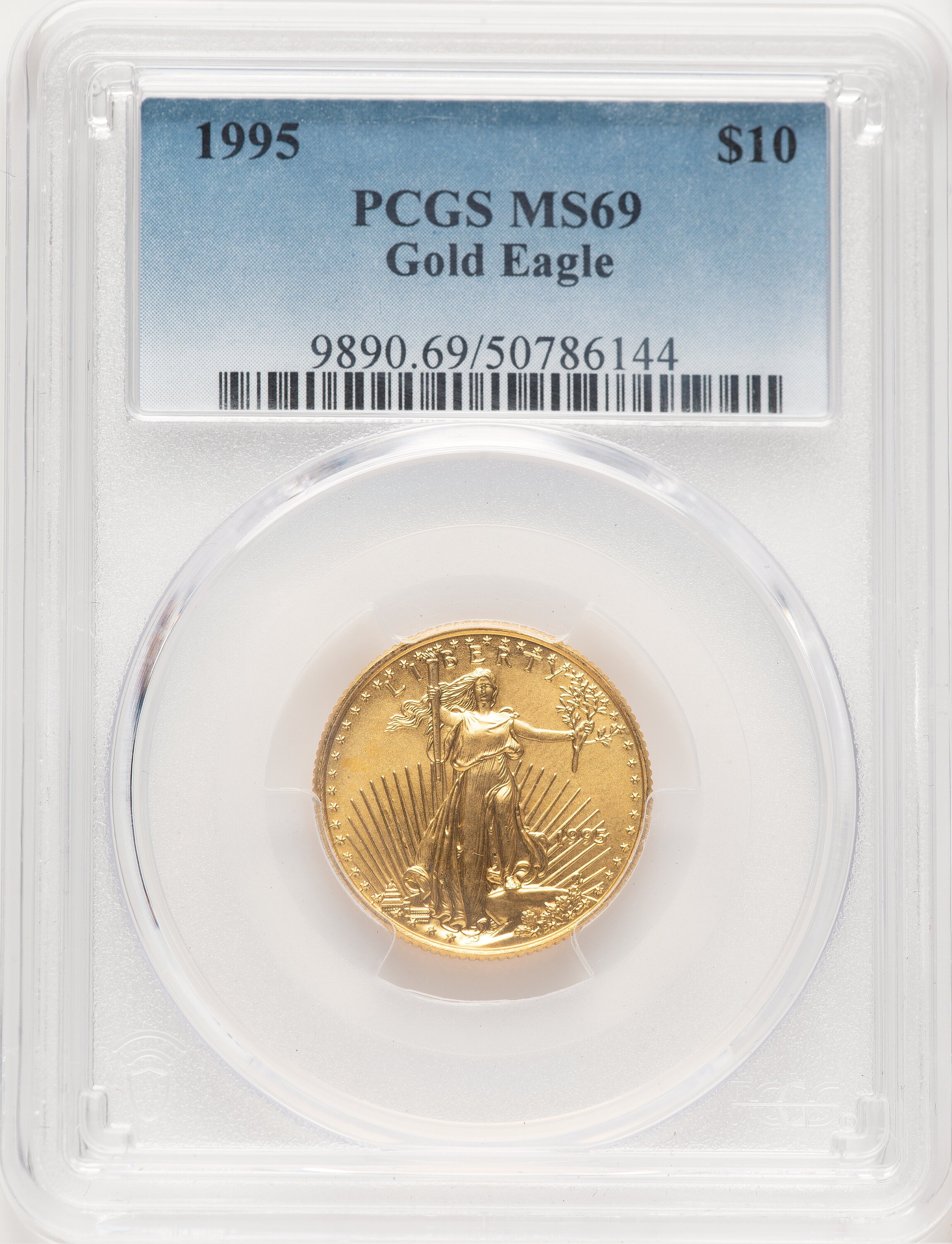 1995 Gold Eagle 1/4 oz Blue Gradient 69 PCGS