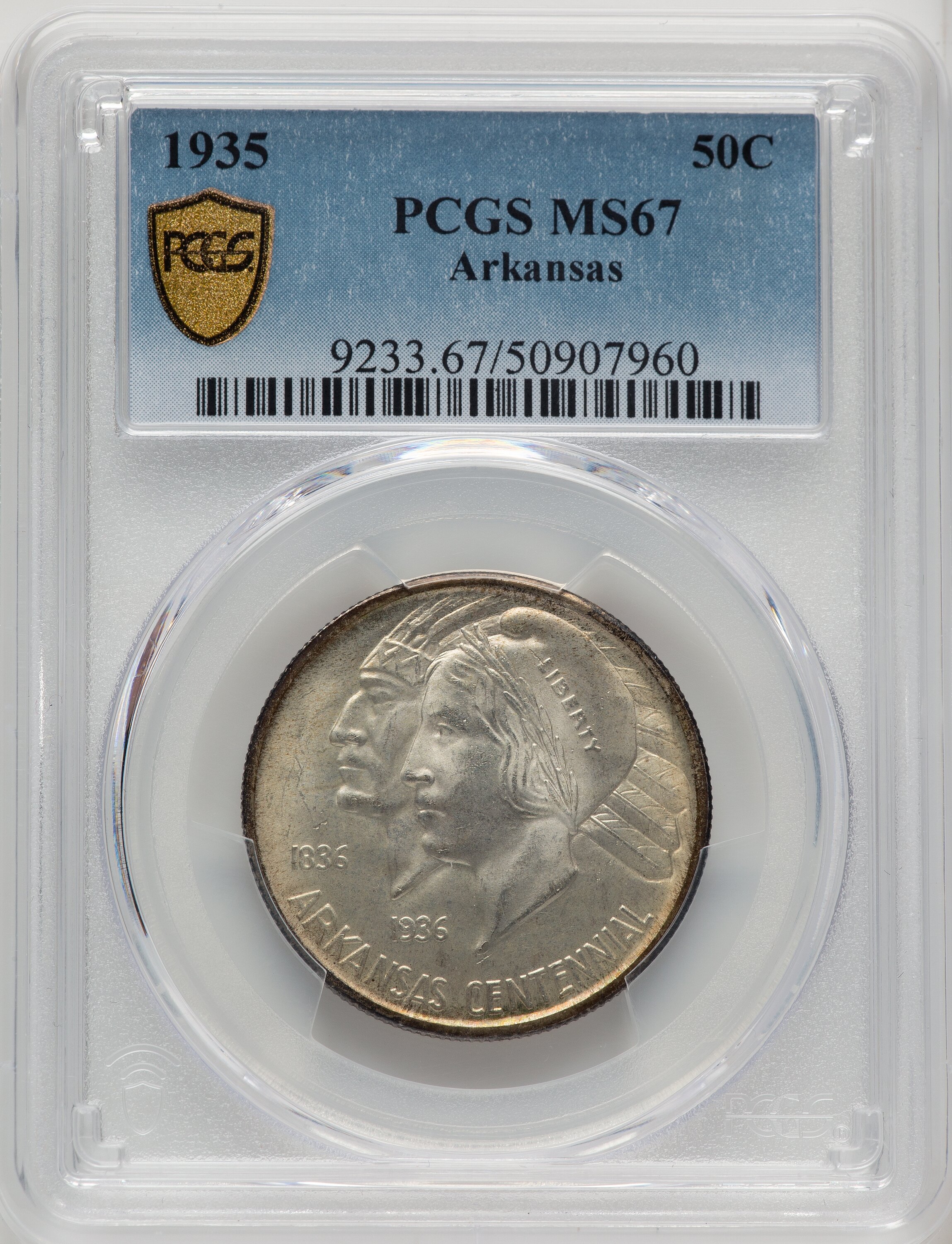 1935 50C Arkansas, MS PCGS Secure 67 PCGS