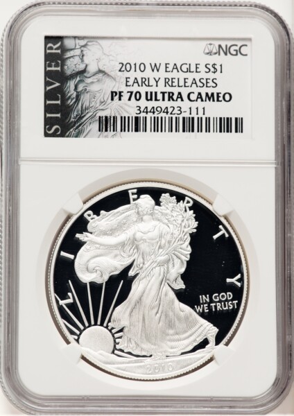 2010-W Proof Silver Eagle 1 oz ER ALS Label 70 NGC