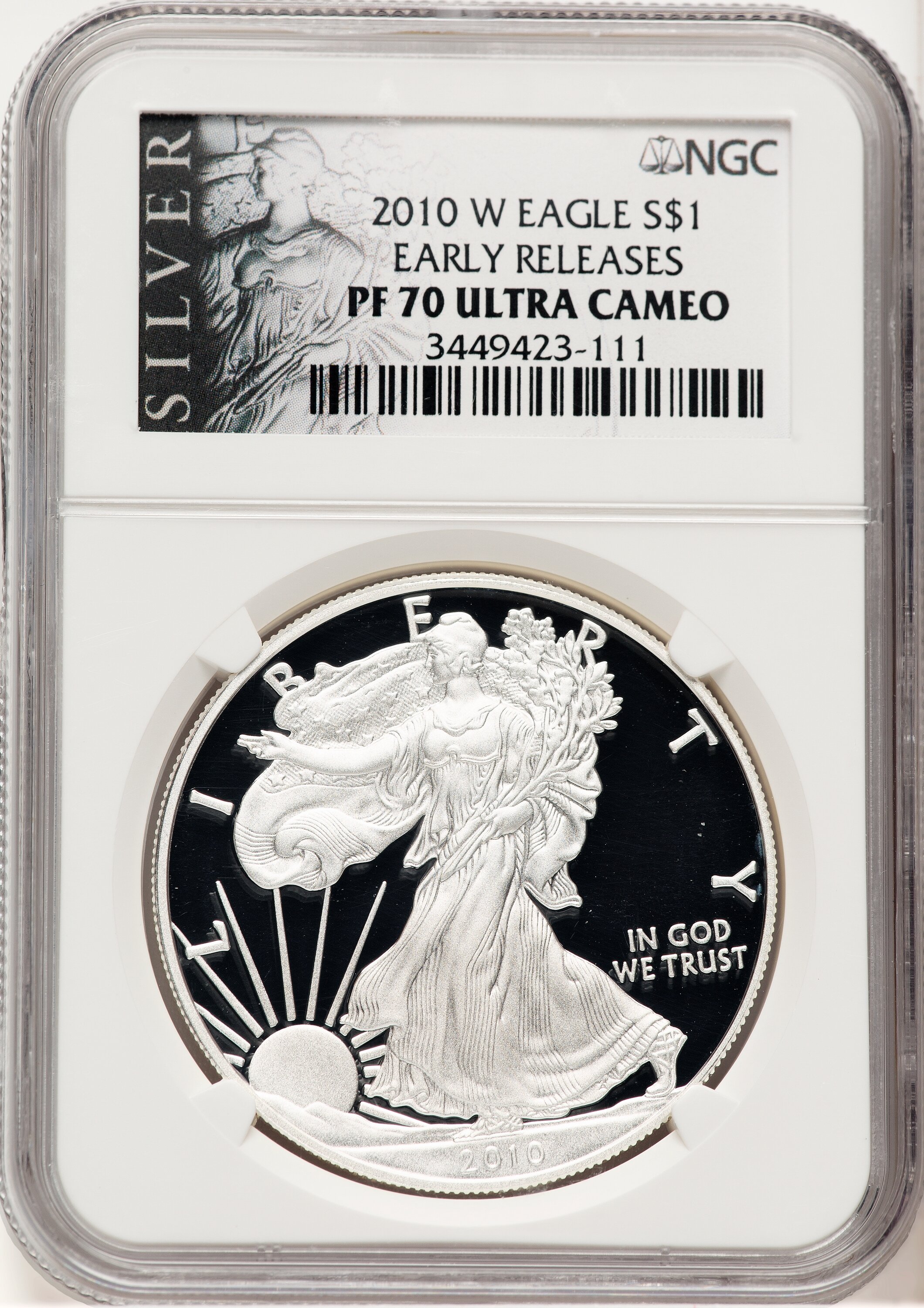 2010-W Proof Silver Eagle 1 oz ER ALS Label 70 NGC