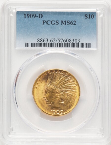 1909-D $10 62 PCGS