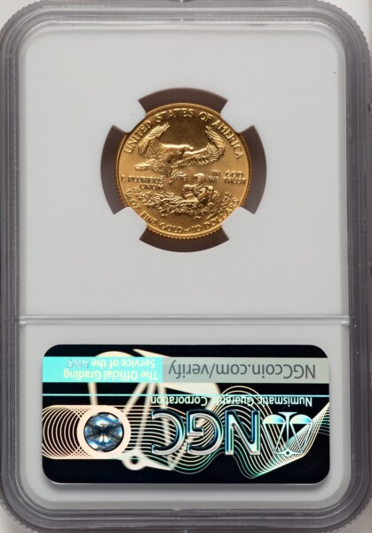 1987 $10 Quarter-Ounce Gold Eagle, MS Don Everhart 70 NGC