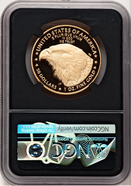 2023-W Proof Gold Eagle 1 oz FDI Anna Cabral Prestige Treasurer Series Blk Core 70 NGC