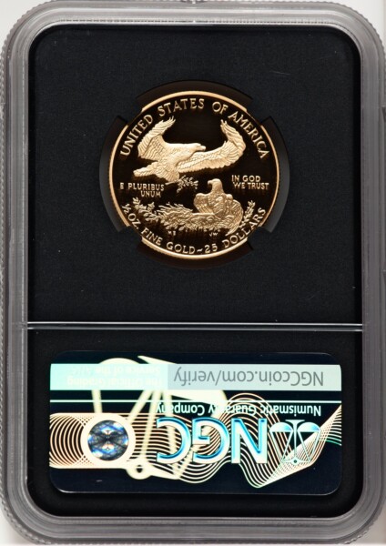 1995-W Proof Gold Eagle 1/2 oz Anna Cabral Prestige Treasurer Series Blk Core 70 NGC