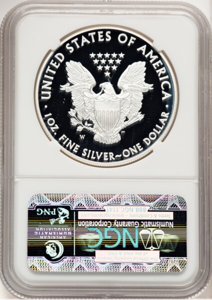 2013-W Proof Silver Eagle 1 oz ER Blue 70 NGC