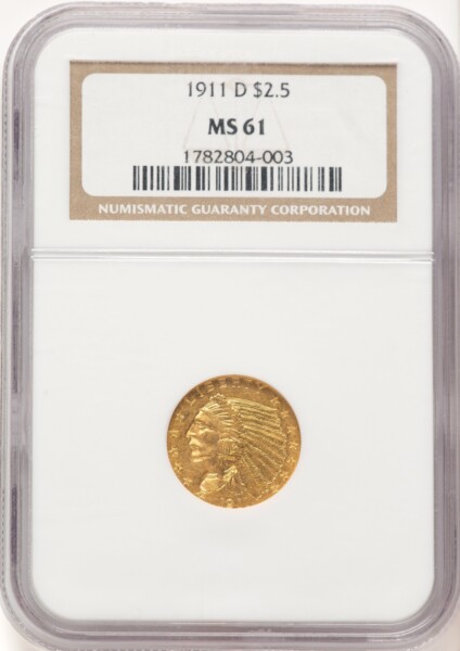 1911-D $2 1/2 61 NGC