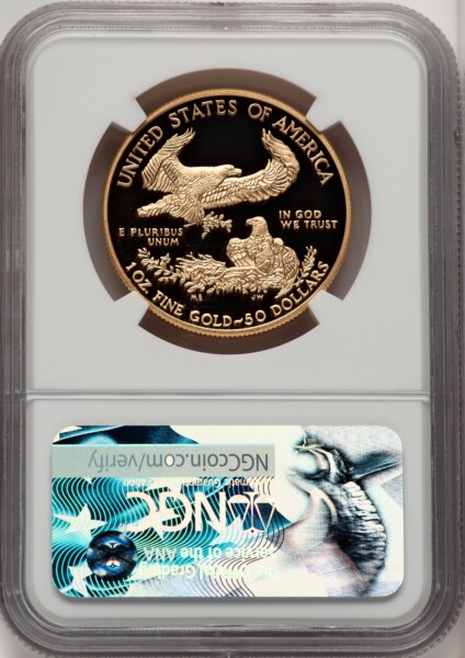 2017-W $50 One-Ounce Gold Eagle, First Day of Issue, Washington DC, PR DC FDI John Mercanti 70 NGC