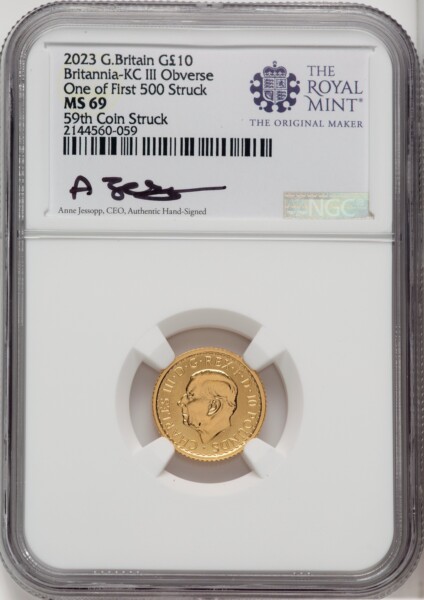 2023 G.B. G10 BRITANNIA-KC III OBVERSE 59TH COIN STRUCK 69 NGC