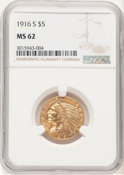 1916-S $5 62 NGC