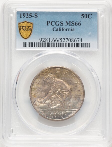 1925-S 50C California, MS PCGS Secure 66 PCGS
