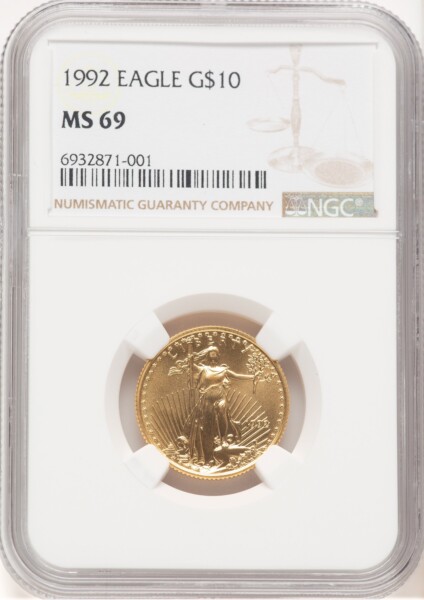 1992 Gold Eagle 1/4 oz Brown Label 69 NGC