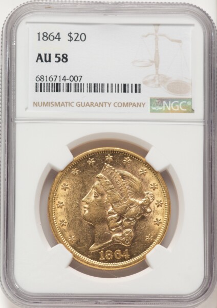 1864 $20 58 NGC