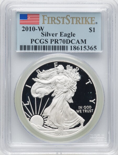 2010-W Proof Silver Eagle 1 oz FS Flag 70 PCGS