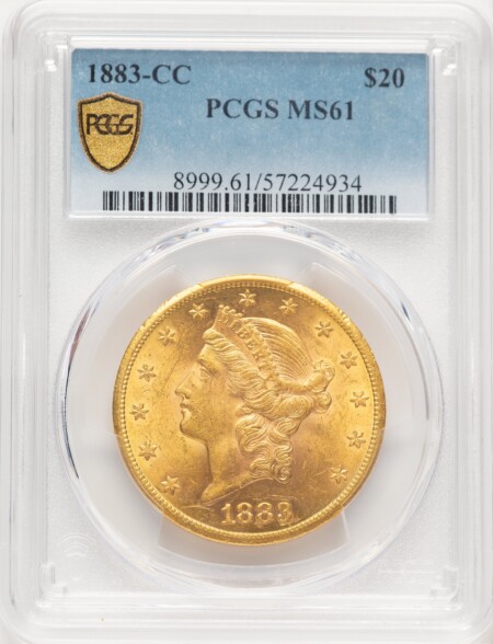 1883-CC $20 PCGS Secure 61 PCGS