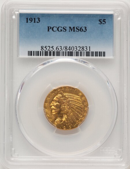 1913 $5 63 PCGS