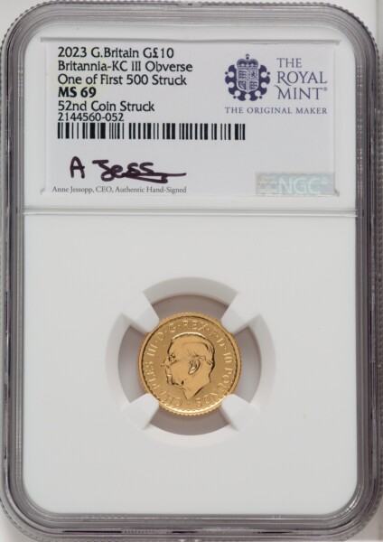 2023 G.B. G10 BRITANNIA-KC III OBVERSE 52ND COIN STRUCK 69 NGC
