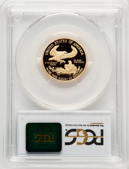 2010-W $10 Quarter-Ounce Gold Eagle, PR DC Blue Gradient 70 PCGS