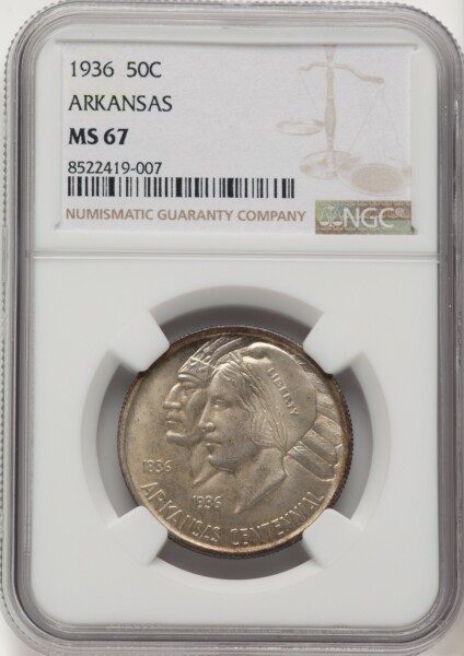 1936 50C Arkansas, MS 67 NGC