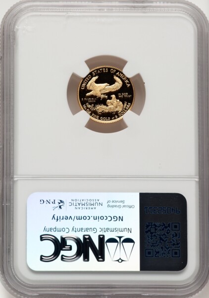 2020-W $5 One-Tenth Ounce Gold Eagle, DC Brown Label 70 NGC