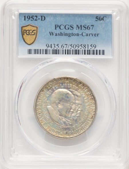 1952-D 50C Washington-Carver, MS PCGS Secure 67 PCGS