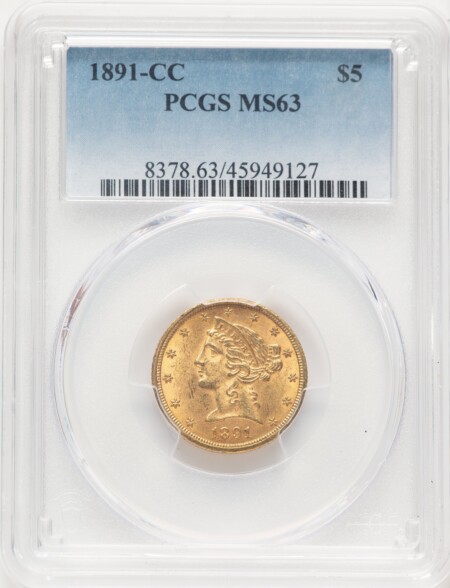 1891-CC $5 63 PCGS