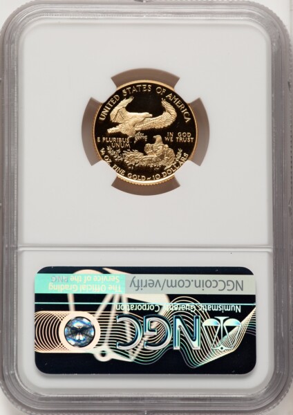 1996-W $10 Quarter-Ounce Gold Eagle, DC John Mercanti 70 NGC