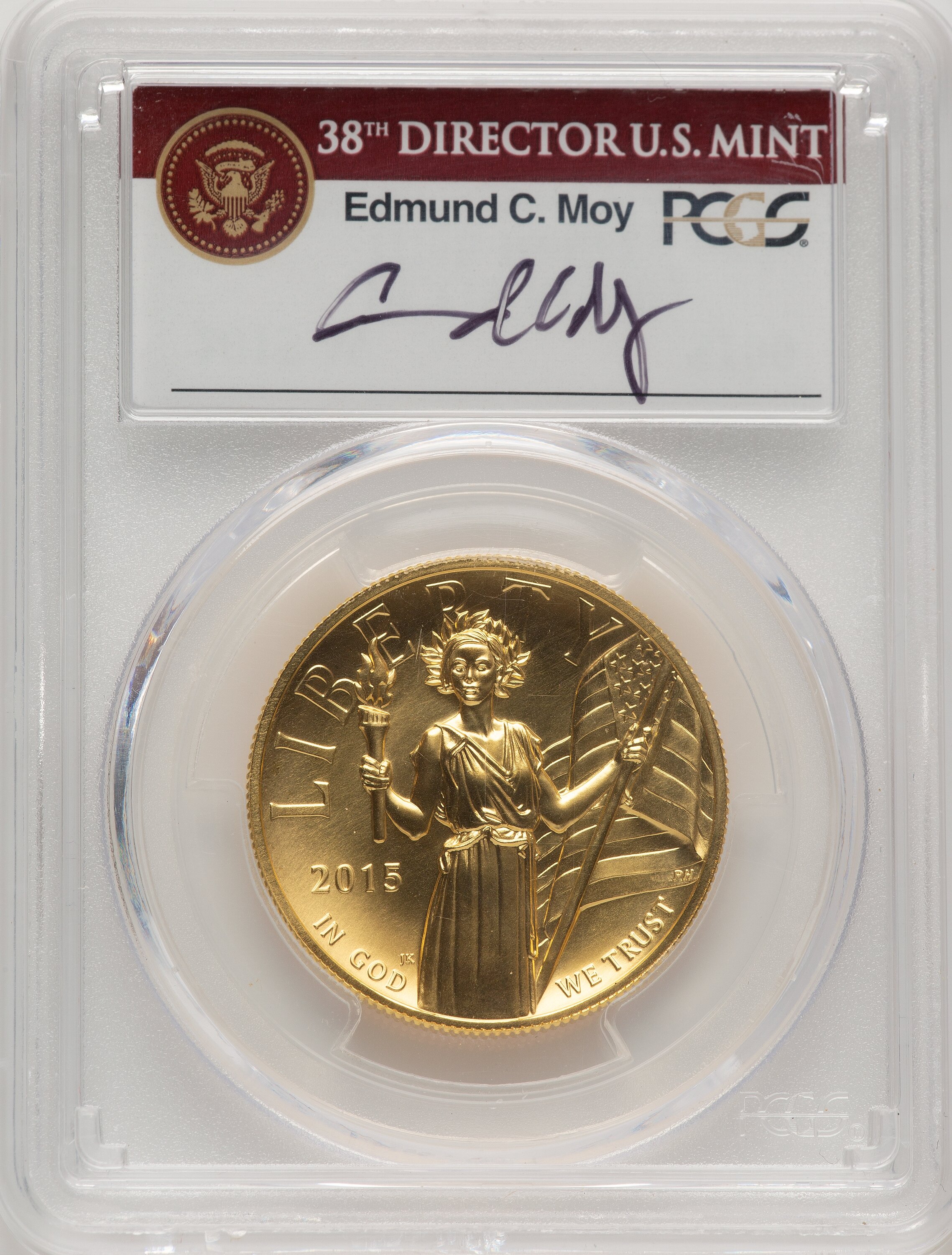 2015-W G$100 American Liberty High Relief FS Ed Moy 70 PCGS