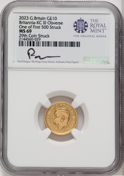 2023 G.B. G10 BRITANNIA-KC III OBVERSE 29TH COIN STRUCK 69 NGC