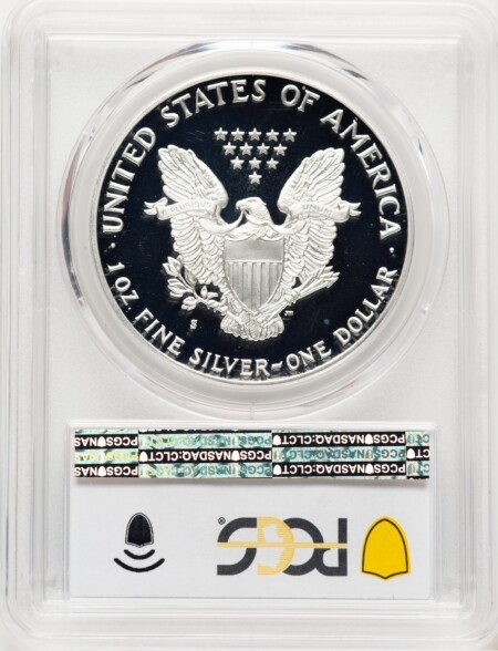 1988-S Proof Silver Eagle 1 oz Blue Gradient 70 PCGS
