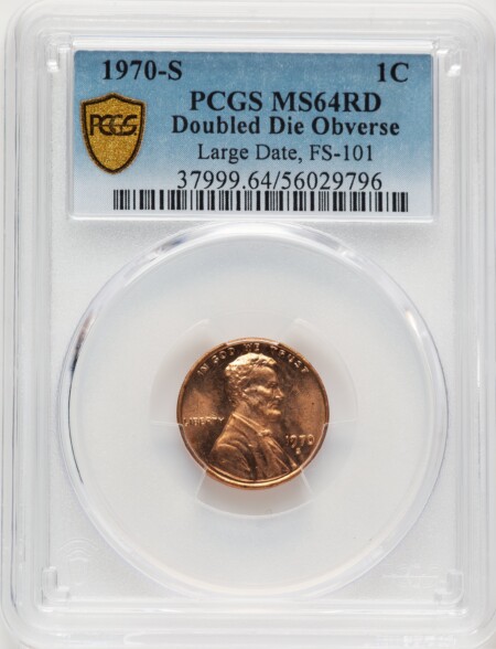 1970-S 1C FS-101, MS, RD PCGS Secure 64 PCGS