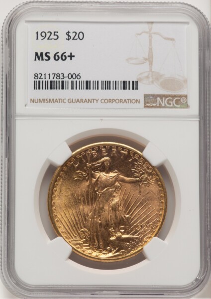 1925 $20 NGC Plus 66 NGC