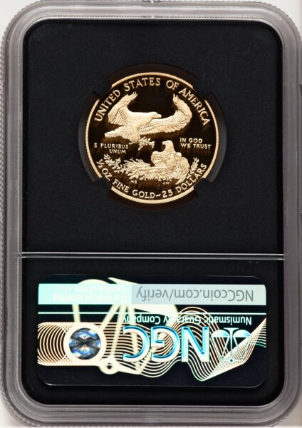 2017-W Proof Gold Eagle 1/2 oz Anna Cabral Prestige Treasurer Series Blk Core 70 NGC