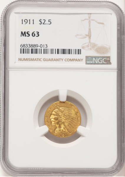 1911 $2 1/2 63 NGC