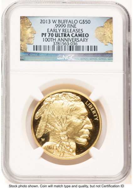 2013-W Proof Gold Buffalo 1 oz ER 100th Anniversary 70 NGC