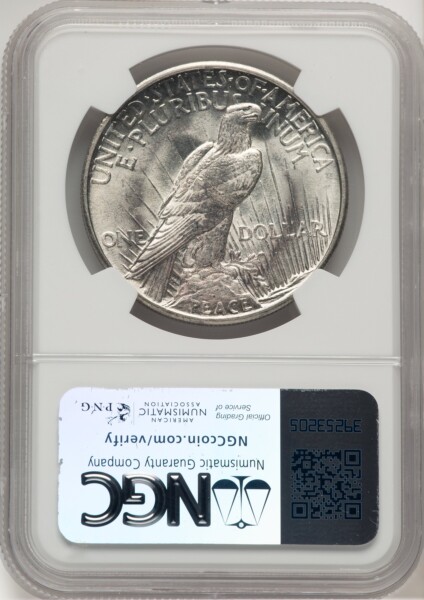 1921 S$1 Peace, MS 64 NGC