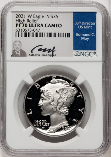 2021-W Palladium Eagle 1 oz, PR Ed Moy 70 NGC