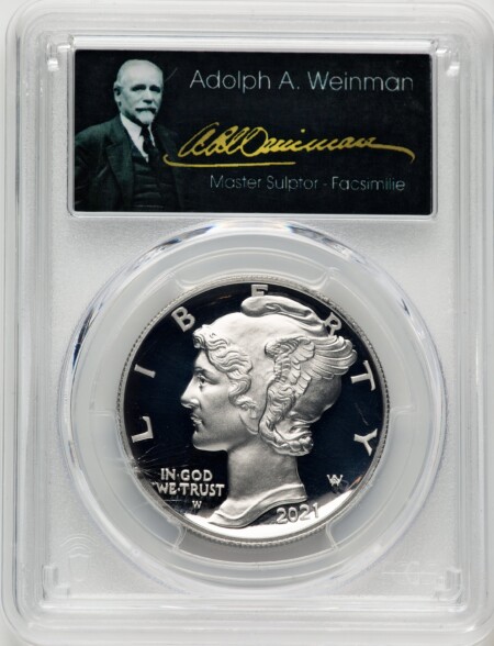 2021-W Palladium Eagle 1 oz, PR FS ADOLPH WEINMAN 70 PCGS