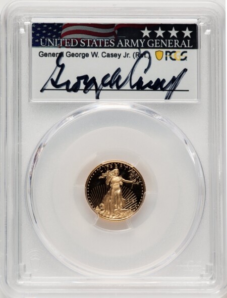 2021-W $5 Tenth Ounce Gold Eagle, Type Two, FS, DC FS George Casey 70 PCGS