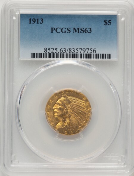 1913 $5 63 PCGS